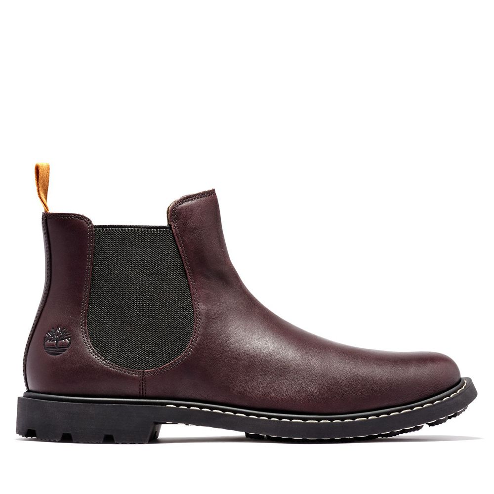 Botas de Seguridad Timberland Argentina Hombre - Belanger Ek+ Cuero - Burdeos - UMKXQZ-421